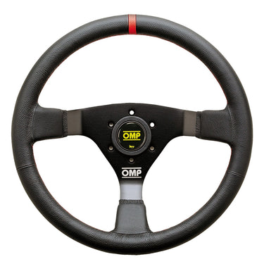 OMP WRC 350mm leather steering wheel with red center stripe